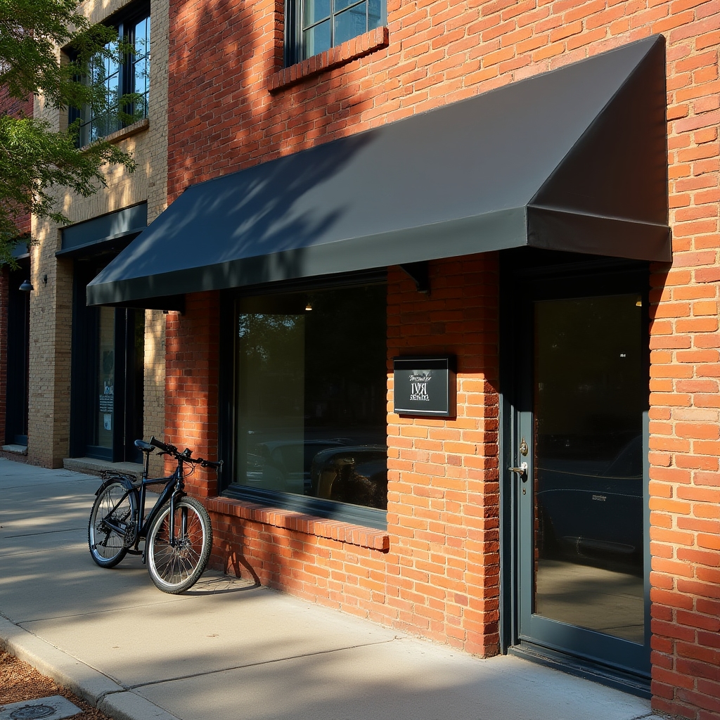 Exterior view of a small brick office building along a city street in Atlanta